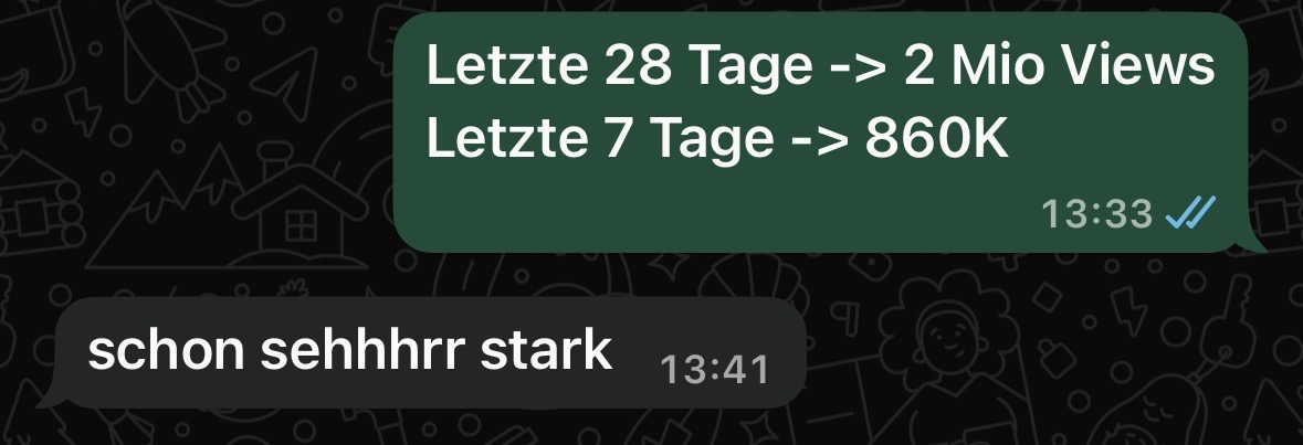 Kundenfeedback per WhatsApp zu 2 Mio Views: schon sehr stark