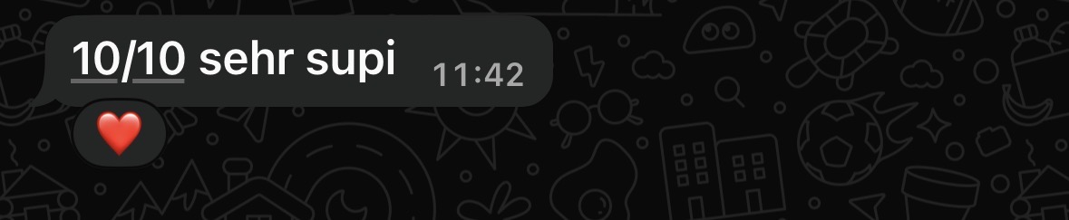 Kundenfeedback per WhatsApp: 10/10 sehr supi